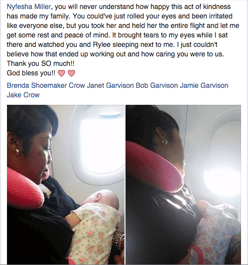 Una madre no lograba calmar a su bebé en el avión, pero un pequeño acto de bondad lo cambió todo