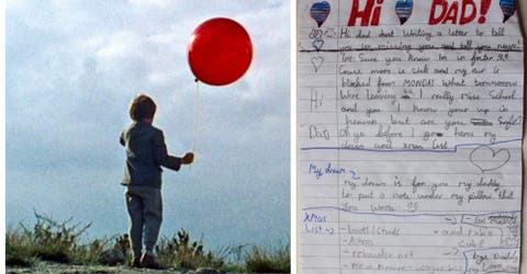 La emotiva carta de Navidad que un niño envió a través de un globo a su padre fallecido