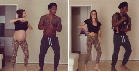Una mujer embarazada se hace famosa en Instagram tras un baile con su atractivo novio
