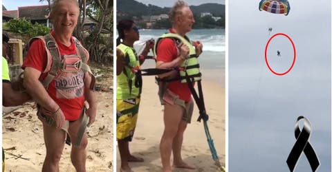 Grabó a su esposo haciendo ‘parasailing’ sin imaginar que sería un video de su trágica muerte