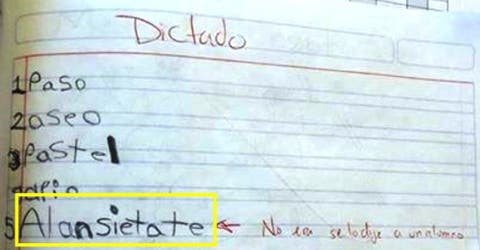 Lo que escribió este niño de 6 años en el dictado está enloqueciendo las redes