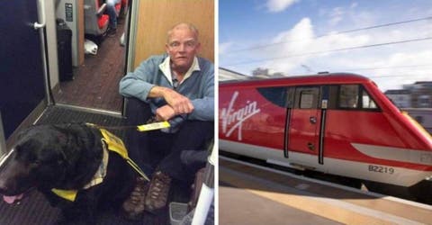 Un hombre ciego es obligado a sentarse en el suelo durante un viaje en tren de 3 horas