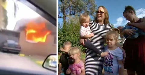 Sharon arriesgó su vida entrando a su casa en llamas para salvar a su bebé de 5 meses