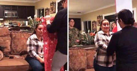 Ella creía que el espejo era su regalo de Navidad, pero en él se reflejó una gran sorpresa