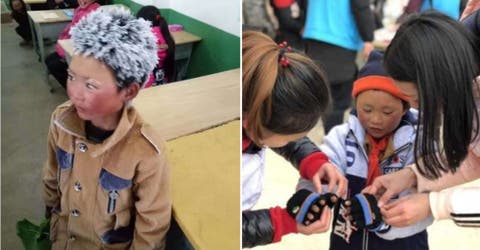 El niño de 8 años que se «congeló» para llegar a la escuela recibió un gesto extraordinario