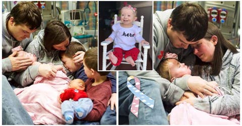 Desgarradoras imágenes del último respiro de una bebé enferma del corazón que perdió la batalla