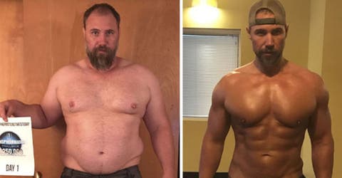 Padre de 3 hijos pierde 37 kilos en 6 meses y su transformación enloquece las redes