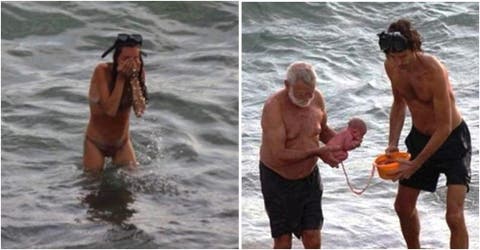 Un turista captura el impactante momento en el que una mujer da a luz en el Mar Rojo