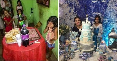 La niña que agradeció su humilde pastel de cumpleaños celebra la fiesta de sus sueños