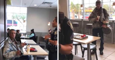 Un hombre invita a un mendigo a comer con él en McDonald´s y la policía arremete contra ellos