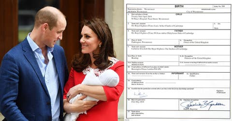 El certificado de nacimiento de Louis muestra las ocupaciones de Kate y Will – ¡Las mejores!