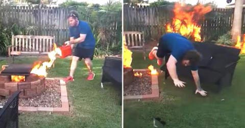 Su intento por hacer una barbacoa en el patio casi termina en tragedia y se hace viral