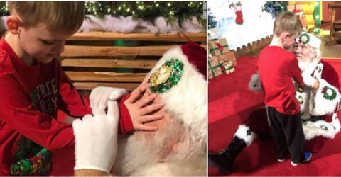 Un niño de 6 años autista y ciego recibe del «verdadero Papá Noel» el mejor regalo de Navidad