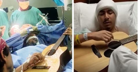 Toca su guitarra durante 6 horas mientras le extirpaban un tumor cerebral