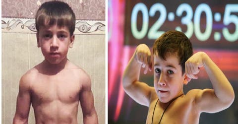 El mini “Schwarzenegger”: un niño de 5 años rompe 6 récords mundiales con su fuerza