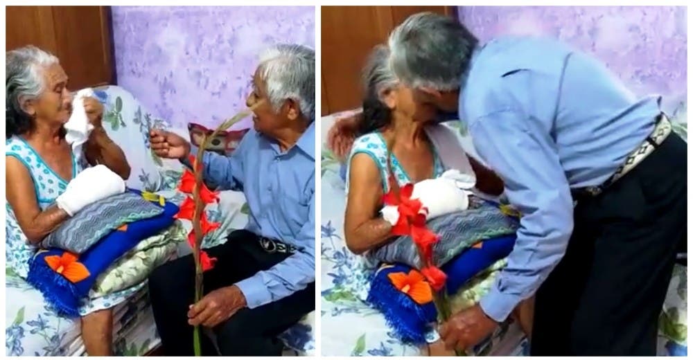 Le vuelve a declarar su amor como la primera vez con una humilde flor y ambos rompen a llorar Le vuelve a declarar su amor como la primera vez con una humilde flor y ambos rompen a llorar