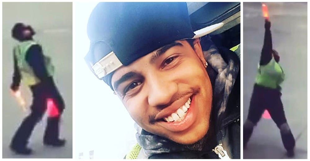 Empleado de una aerolínea se pone a bailar en plena pista de aterrizaje para consolar a una niña Empleado de una aerolínea se pone a bailar en plena pista de aterrizaje para consolar a una niña