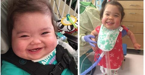Una niña de 3 años deja el hospital tras un año conectada a un ventilador y numerosas cirugías