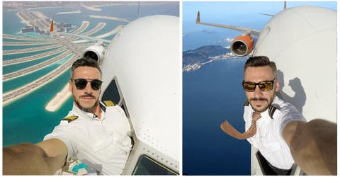 Las polémicas «selfies» de un piloto que están causando furor en las redes