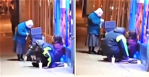 Una dulce anciana de 72 años sale en medio del frío para ofrecer ayuda a las personas sin hogar