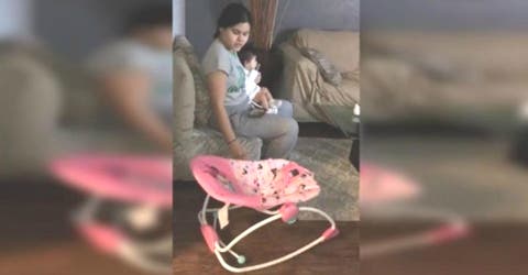 Graba un vídeo del descuido de su esposa mientras arrullaba a su bebé y se hace viral