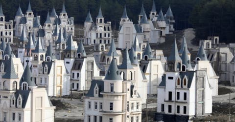 La historia detrás de las imágenes virales del pueblo fantasma con 732 castillos encantados