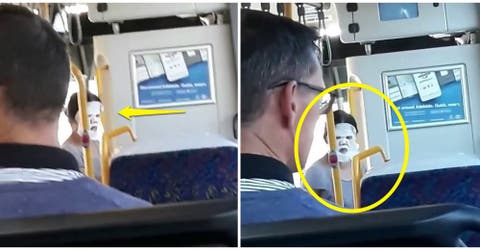 El vídeo viral de una mujer que sube al autobús con una máscara facial cubriendo su rostro