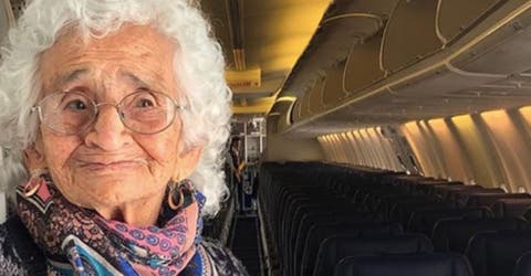 Viaja por primera vez en avión a sus 106 años para ver a su hijo a punto de morir
