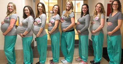 9 enfermeras embarazadas que trabajan en la misma unidad darán a luz con semanas de diferencia