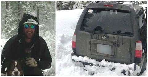 Sobrevive 5 días atrapado en una tormenta de nieve comiendo salsa picante con su perro