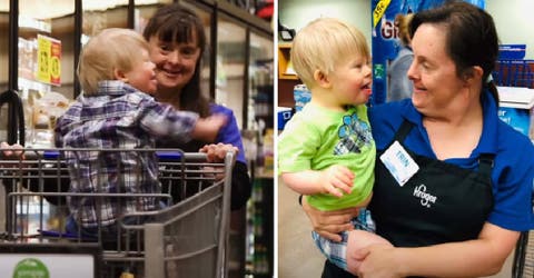 Se queda desconcertada al ver a la empleada del supermercado con su hijo con Síndrome de Down