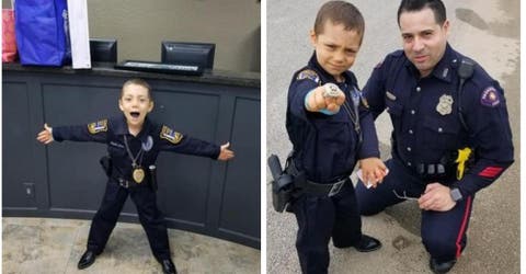 Cumplen el último deseo de una niña de 6 años convirtiéndola en oficial de policía por un día