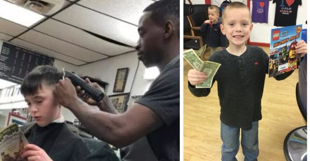 En esta peluquería los niños que acepten la propuesta del barbero reciben 3 dólares En esta peluquería los niños que acepten la propuesta del barbero reciben 3 dólares