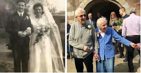 Celebran su 75 aniversario en la iglesia en la que se casaron durante la Segunda Guerra Mundial
