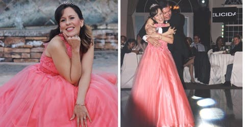 Celebra su fiesta de quinceañera a los 45 años para cumplir su sueño