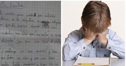 Le escribe una emotiva carta a la directora de la escuela para que le permita salir de clases