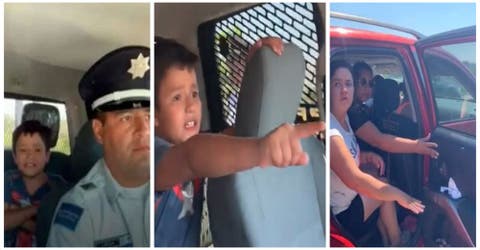 La policía persigue al vehículo de una familia que olvidó a su pequeño de 8 años en una tienda