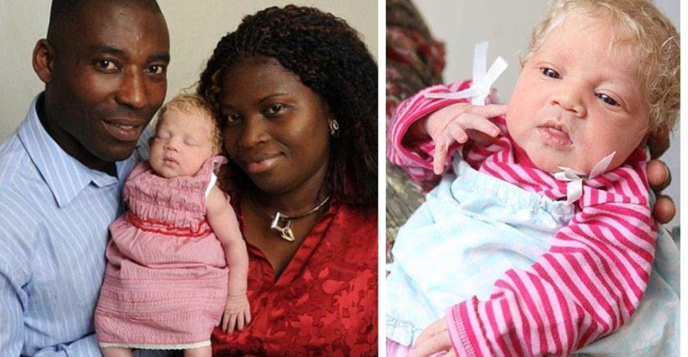 Se quedan desconcertados cuando ven que su bebé es rubia y de ojos azules Se quedan desconcertados cuando ven que su bebé es rubia y de ojos azules