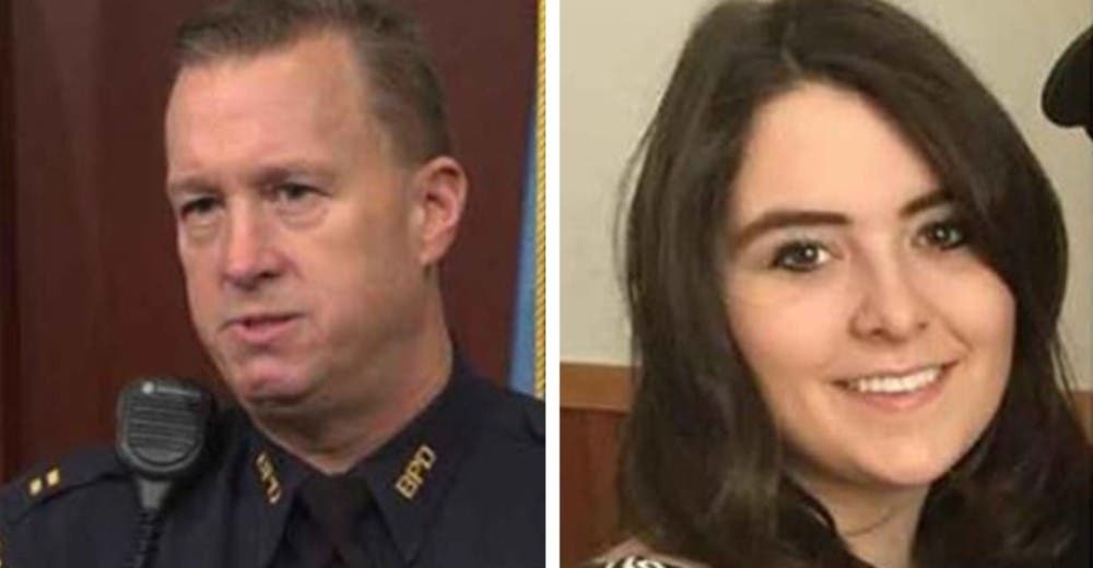 Le pide ayuda a un policía que se ofrece a protegerla en su auto pero condujo fuera de la ciudad