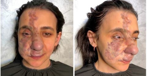 El trabajo de una maquilladora resalta la belleza de su rostro y le devuelve la sonrisa