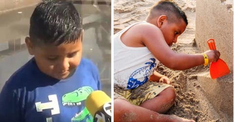 El niño que soñaba con construir castillos de arena cumple su sueño de conocer la playa