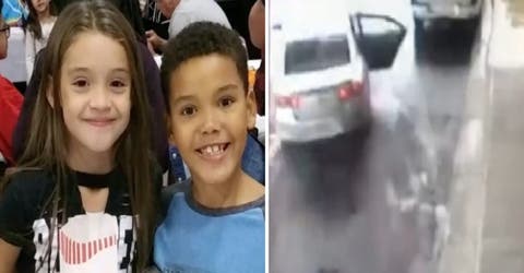 El impresionante momento en el que un niño se salva de ser raptado junto a su hermana