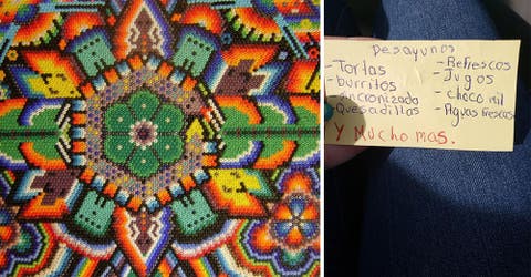 Un niño hace tarjetas de presentación a mano para promocionar el negocio de su mamá