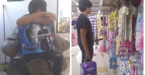Un adolescente se despide de su cónsola de vídeo juegos para poder comprarle cosas a su bebé