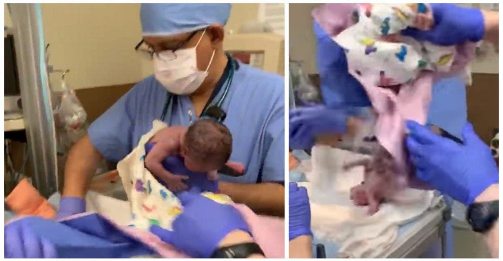 Padres indignados difunden el vídeo del doctor al que se le cayó de las manos su recién nacida