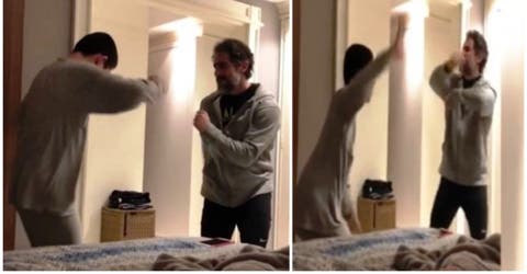 El emotivo video de un padre bailando con su hijo autista cautiva miles de corazones