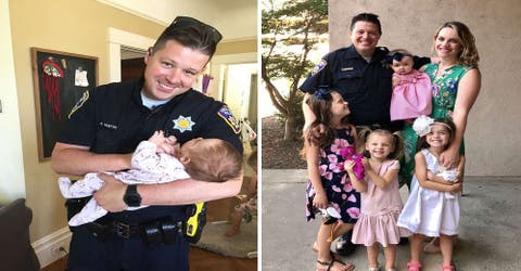 Un policía acude a ayudar a una mujer embarazada y termina convertido en el padre de su bebé