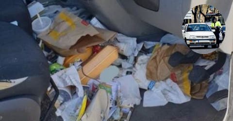 Un hombre fue detenido cuando la policía vio la cantidad de desechos que había en su auto