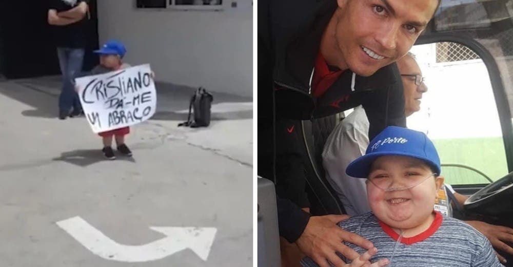 Cristiano Ronaldo pide detener el autobús al ver a un niño que lo esperaba pidiéndole un abrazo Cristiano Ronaldo pide detener el autobús al ver a un niño que lo esperaba pidiéndole un abrazo