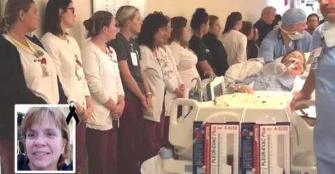 Una enfermera recibe un emotivo homenaje en el hospital justo antes de donar sus órganos